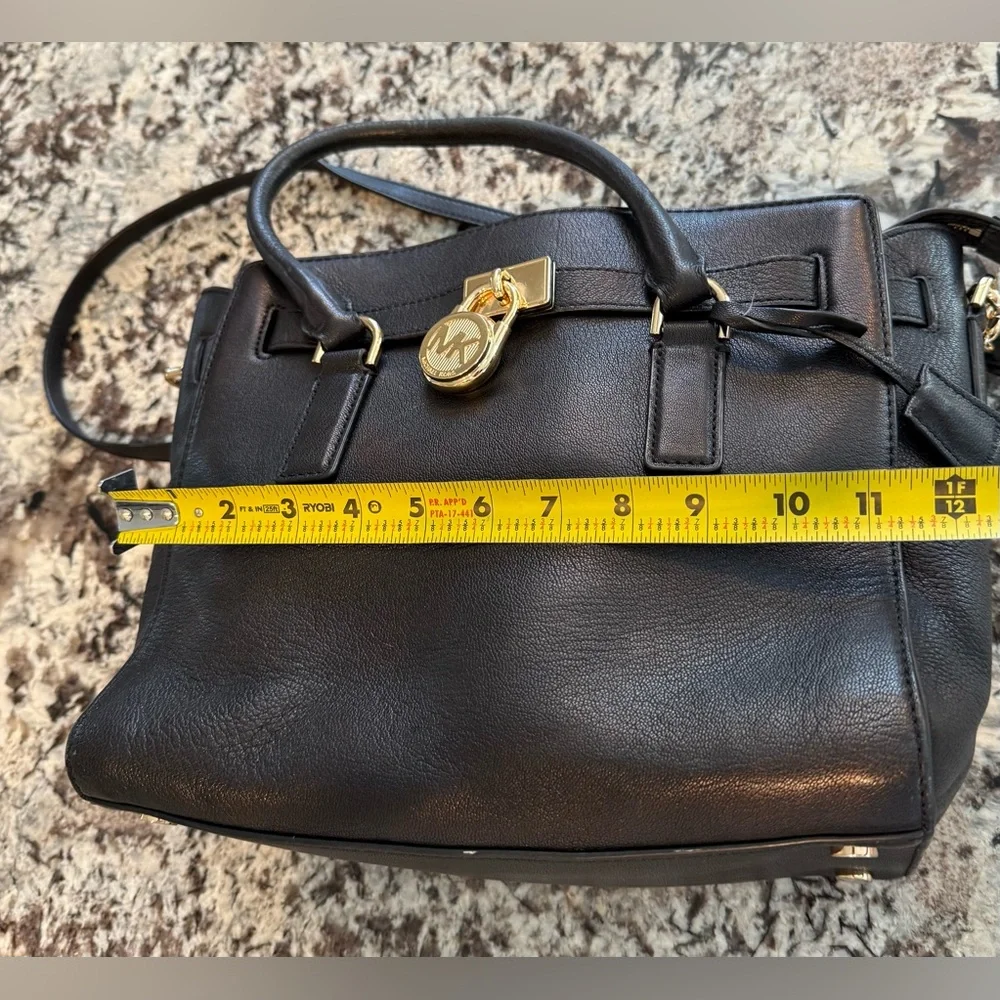 Michael Kors Lock Black and Gold Satchel with Luxurious Leather - Picture 10 of 16